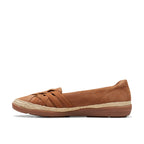 Clarks Women's Elaina Petal Loafer, Tan Suede, 6