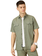 Thomas Scott Mens | Half Sleeve | Double Pockets | Solid | Regular Fit Plus Size | 100% Cotton | Spread Collar | Casual Shirts (