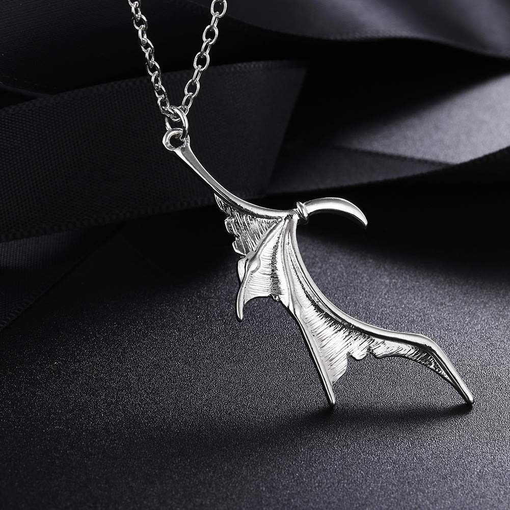 Matching Heart Necklace for Couples Best Friends BFF Necklace for 2 Dragon Demon Bat Wing Necklace for Women Men Teen Halloween