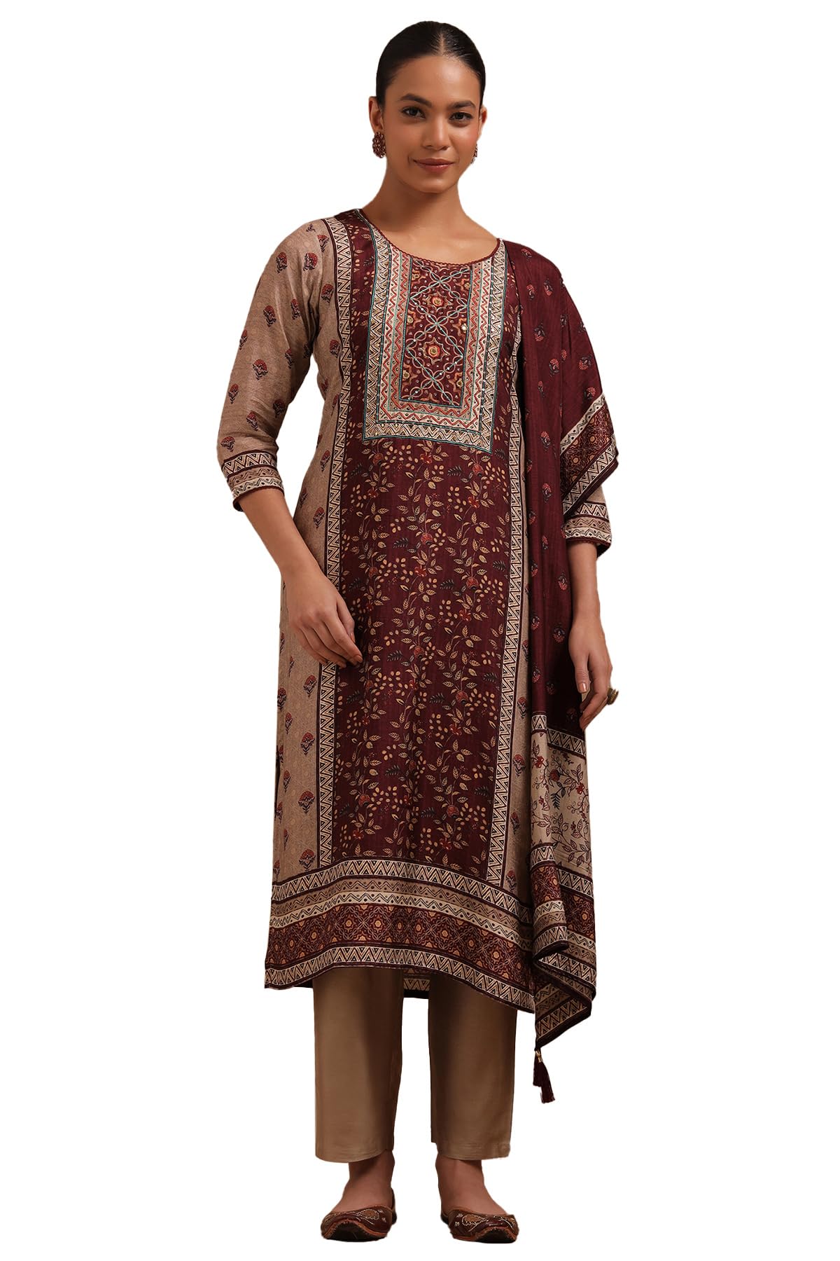 Soch Women Muslin Floral Print Suit Set Cutdana