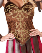 InCharacter Costumes, LLC Gorgeous Gladiator Dress, Red/Brown, Medium