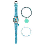 Accutime Disney Frozen Elsa Blue Digital Kids Watch for Toddler Girl with Charm Bracelet (Model: FZN45004AZ)