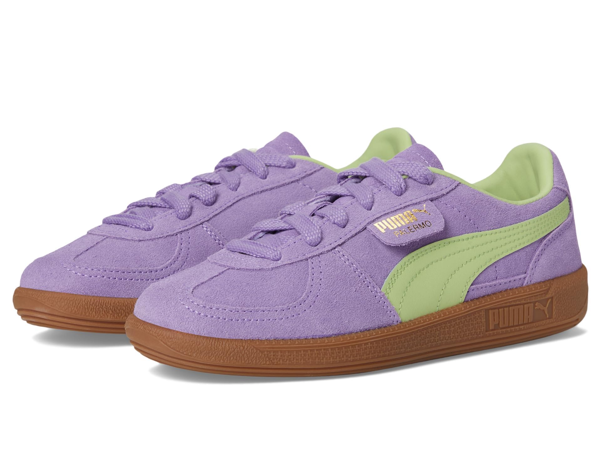 PUMA Palermo (Big Kid) Sneaker, Lavender Alert/Cool Cucumber/Gum, 5.5 US Unisex