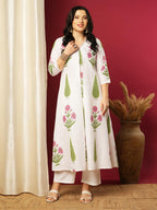 ANNI DESIGNER Women s Kurta with Trousers, white, 2XL