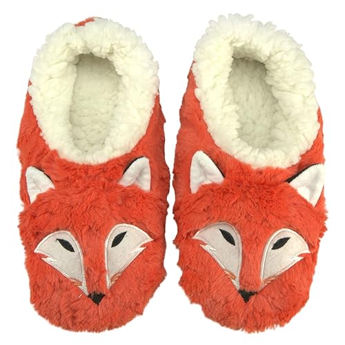 ooohyeah Women? Fuzzy Cute Animal Fox Slippers, Funny Cozy Non-Slip House Slippers for Women, Foxy, L