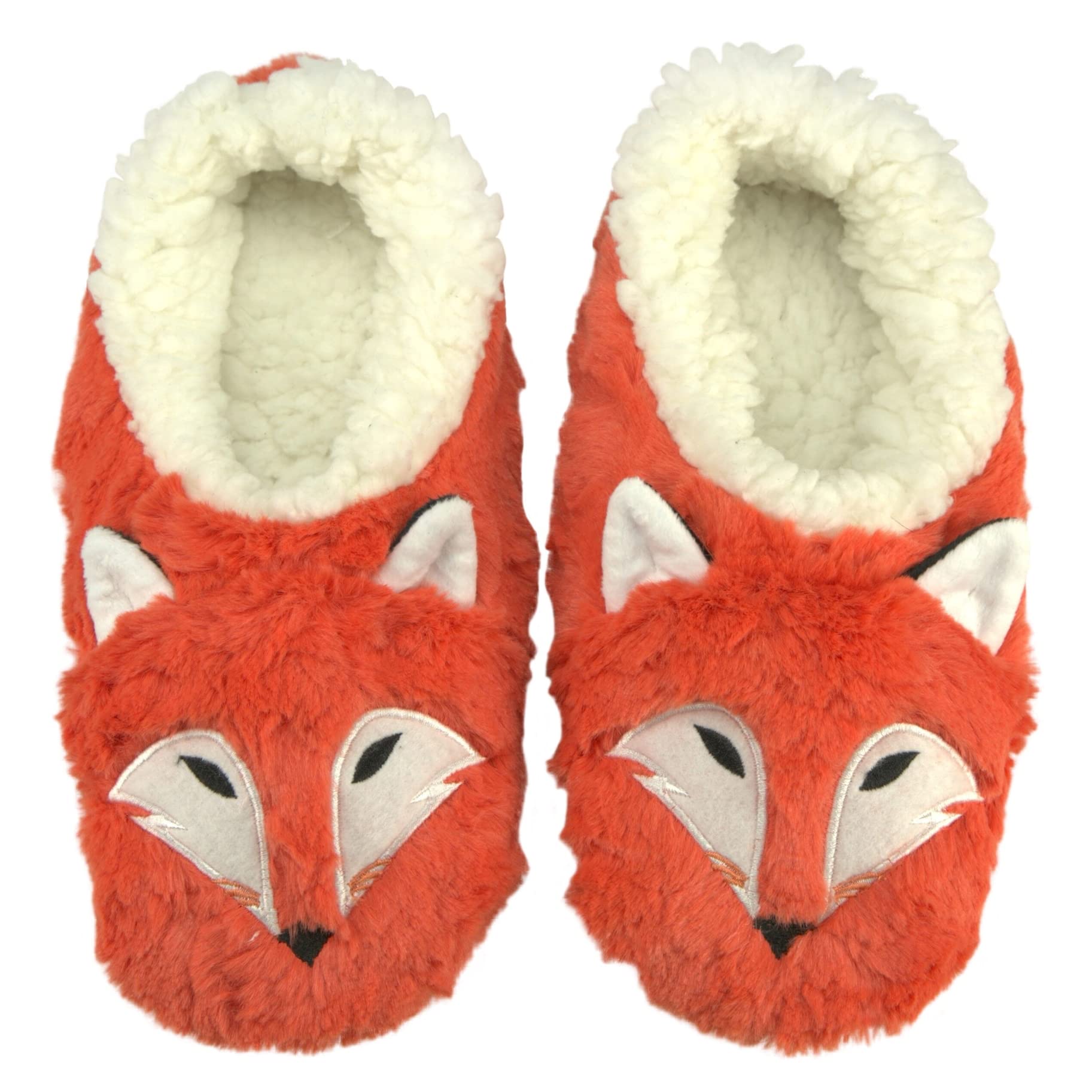 ooohyeah Women? Fuzzy Cute Animal Fox Slippers, Funny Cozy Non-Slip House Slippers for Women, Foxy, L