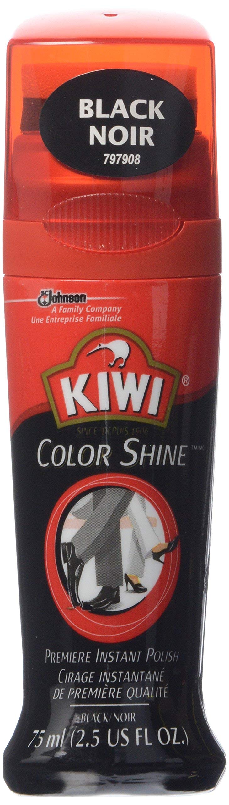 KIWI Color Shine Premiere Instant Polish Black, 2.5 OZ