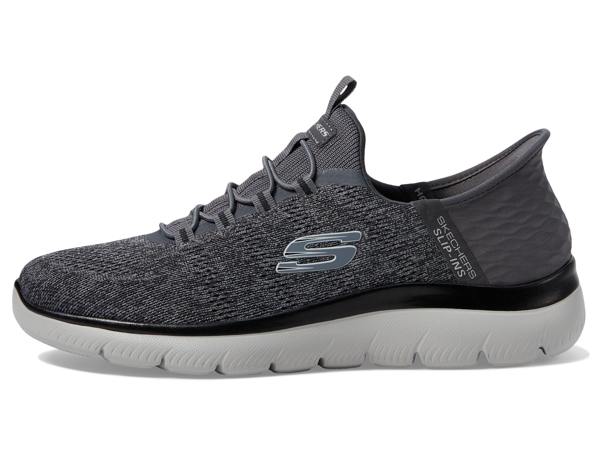 Skechers Men's Summits Key Pace Hands Free Slip-in Loafer, Charcoal/Black, 14 Wide