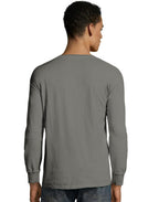 Unisex garment-Dyed Long-Sleeve T-Shirt with Pocket - NEW RAILROAD - S(D0102H7YTXT)