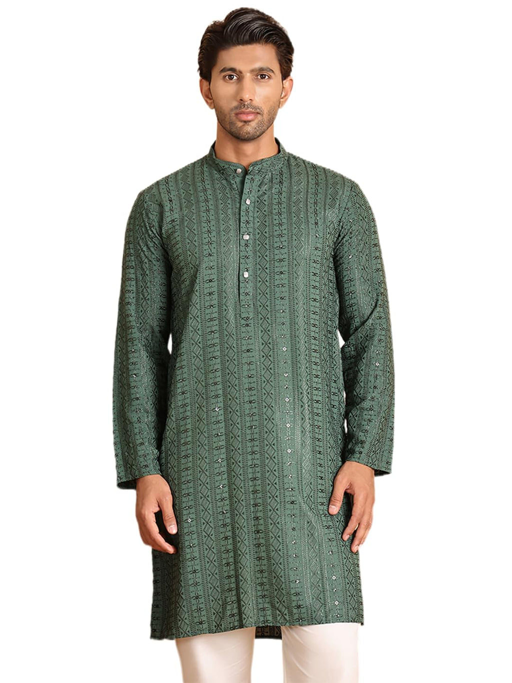 Jompers Mens Embroidered Straight Kurta