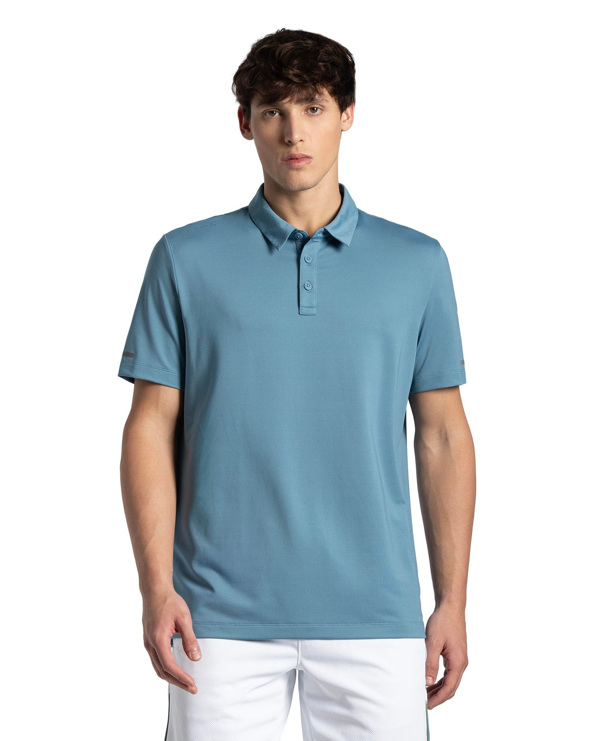 Jockey Mv41 MenS Recycled Microfiber Elastane Stretch Half Sleeve Polo TShirt With Breathable Mesh_Provincial Blue_L