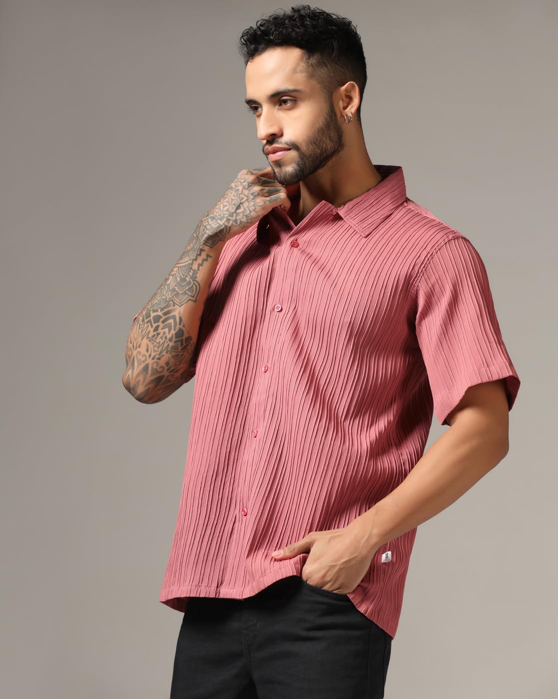 Leriya Fashion MenS Regular Fit Shirt (Lf-Ms-6139_Pink