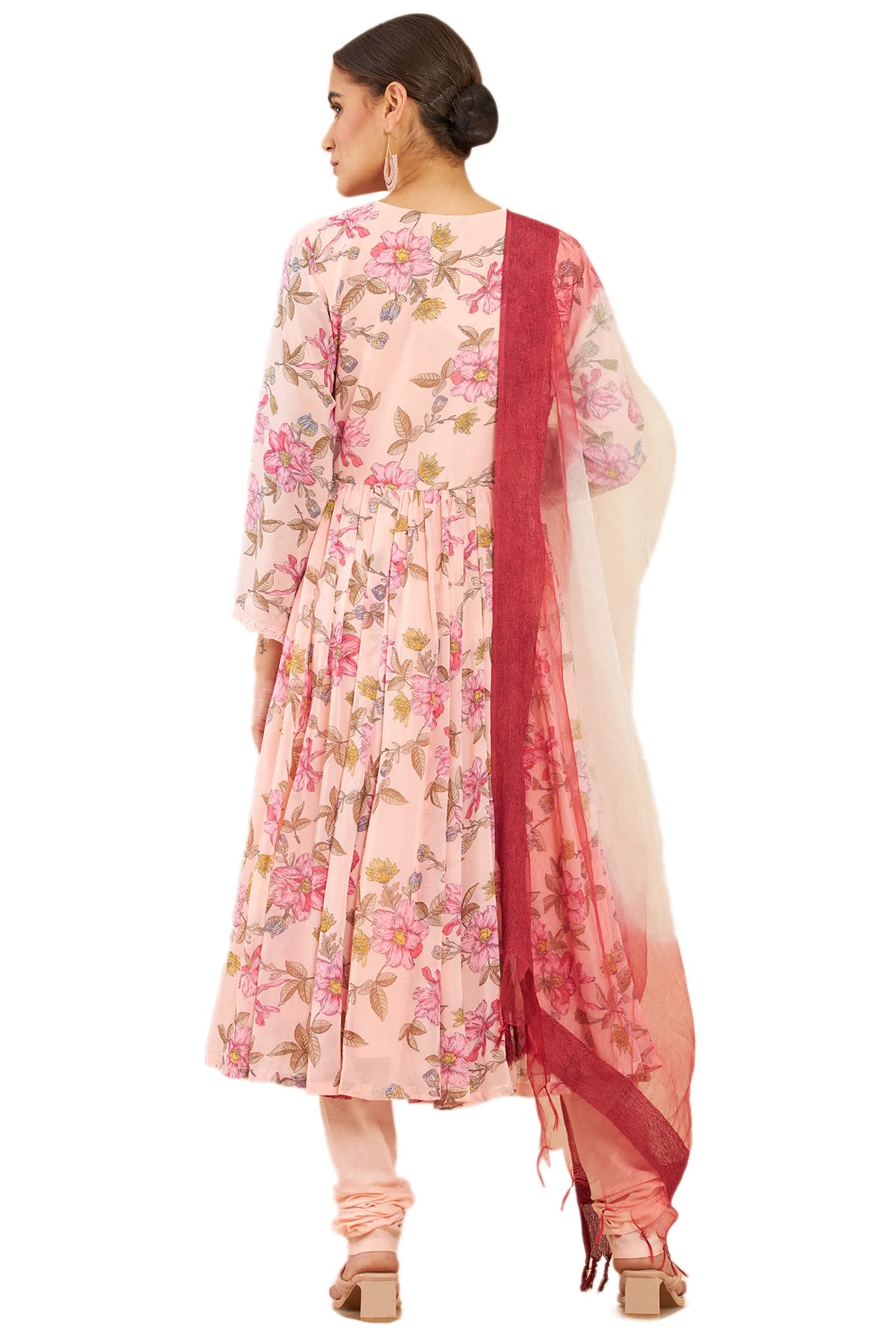 Soch Women Pink Printed Crepe Kurta Set