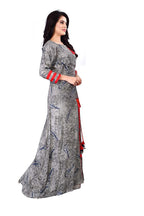 Dhruvi Trendz Women Cotton Blend Kurties Regular Fit Casual Fancy (Dt-K1185_Grey_L)