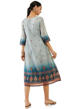 Soch Women Grey Chanderi Striped Kurta