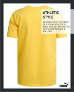 PUMA Boys' T-Shirt - Cat Logo T-Shirt for Boys - Athletic Crewneck Short Sleeve Tee (S-XL), Size Medium, Sunny Yellow