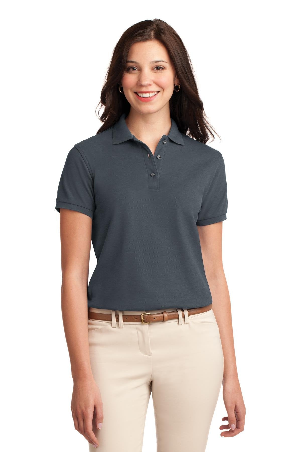 Port Authority Ladies Silk Touch Polo XS Steel Grey