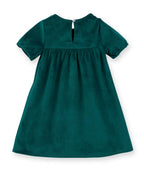 Beebay Kids Girls Lace Detailed Velvet A-Line Drrss Green
