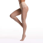 Frola Oil Shiny Stockings Pantyhose 360Seamless Crotch High Waist Smooth Tights for Women(Large,1Pair Natural)