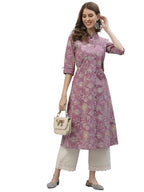 Stylum Womens Floral Print Rayon A-Line Kurta (FIONAMAUVE44_Mauve, XXL)
