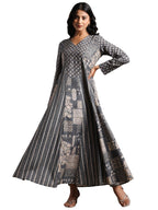 Libas WomenS Linen A-Line Maxi Dress (37184_Grey