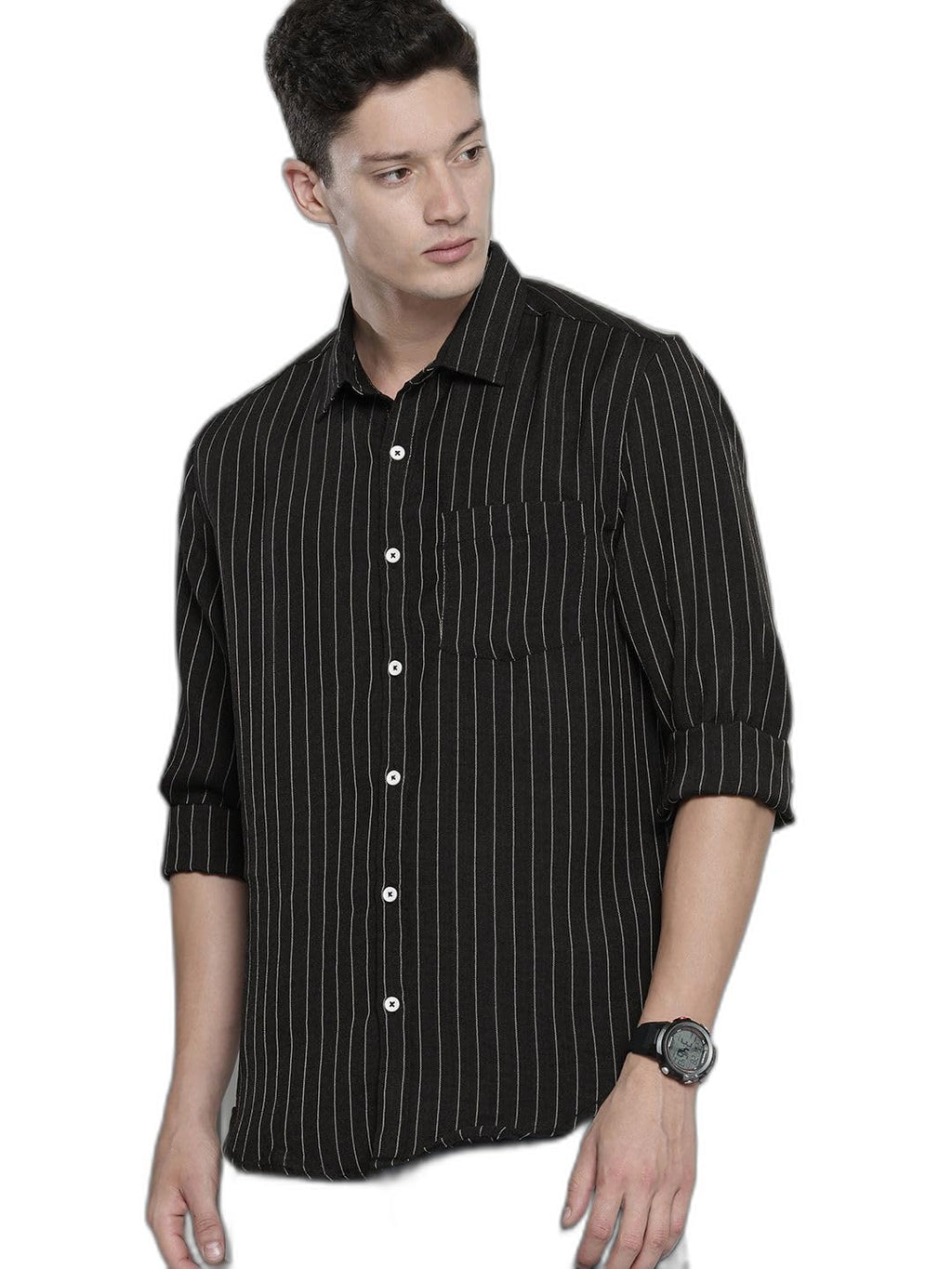 The Indian Garage Co Mens Slim Fit Striped Shirt