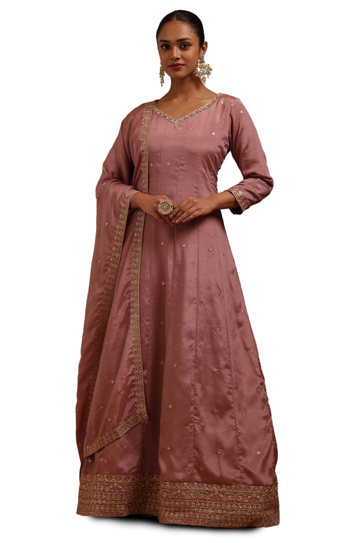 Soch Women Chinon Embroidered Gown with Sequins