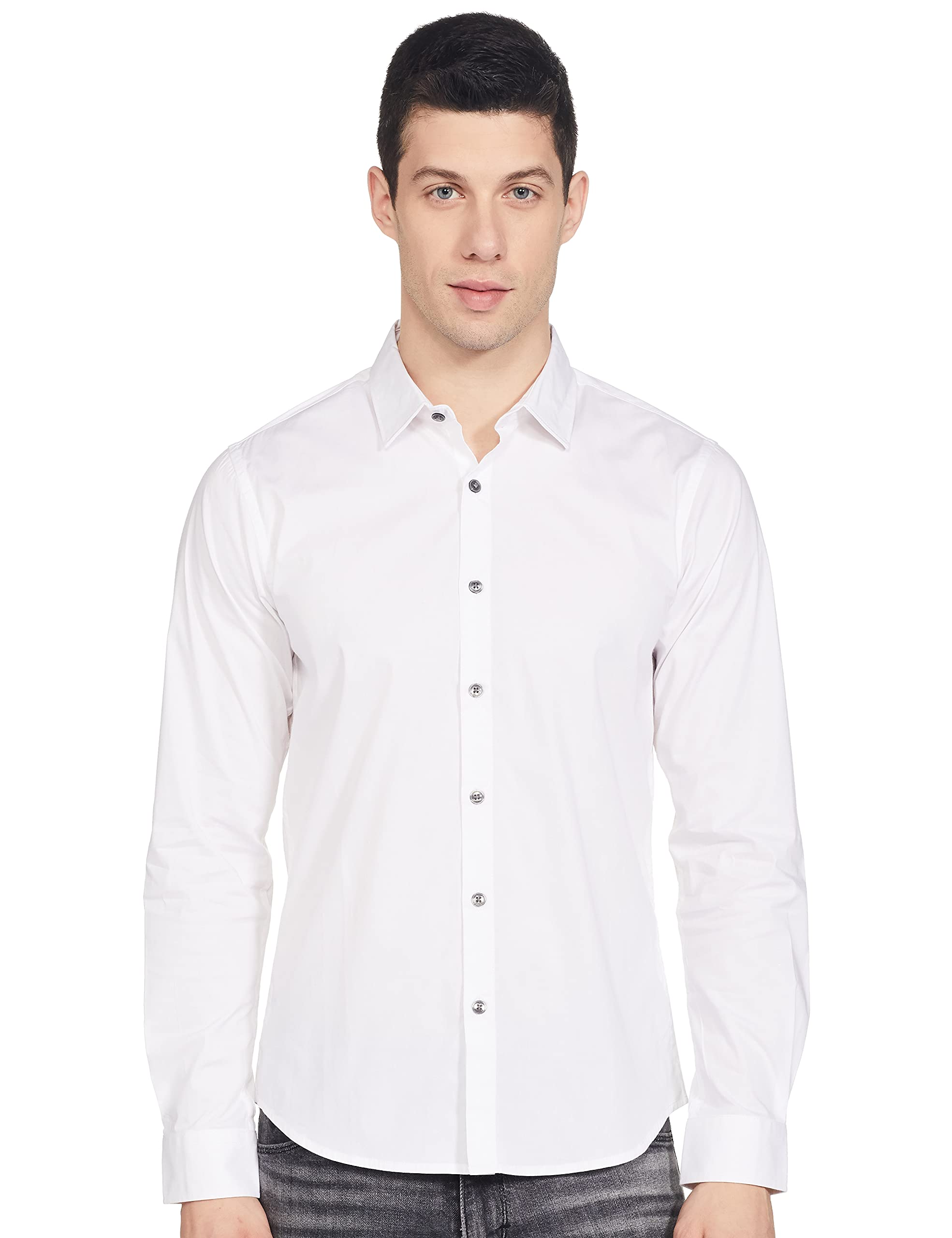 Pepe Jeans MenS Solid Slim Fit Casual Shirt (Pm306562_Black 3Xl)