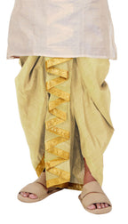 Prakasam Cotton MenS Colour Ready Dhoti With Zig Zag Self Design Border