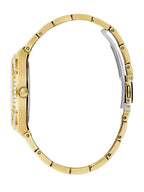 GUESS Black + Gold-Tone Crystal Silicone Watch