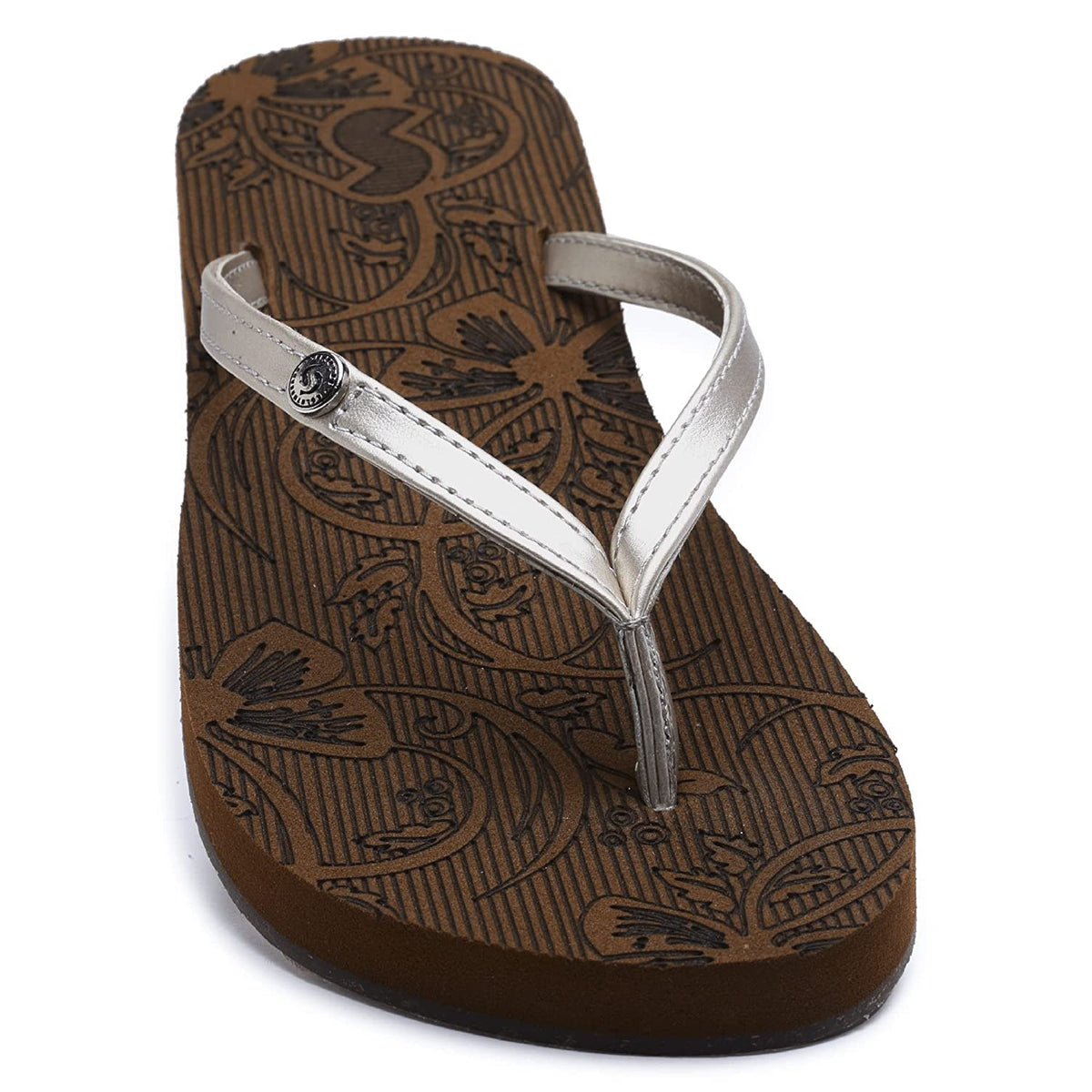 SOLETHREADS CUSHION V | Comfortable | Plant Based Sole | Soft | Padded | Vegan | Flats | Flip Flops for Women|Tan|UK4 4