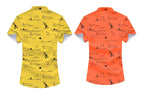 Kadiyu BoyS Lycra Blend Shirt With Half Sleeves Round Collar Neck Botton Down Closure Printed Pattern Relaxed Fit And Standard