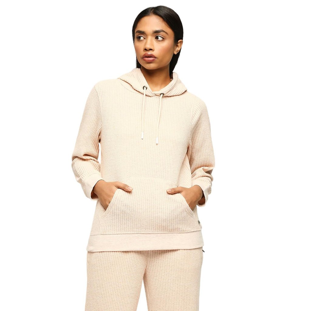 Pepe Jeans WomenS Cotton Blend Hooded Neck Sweatshirt (Pl581422_Powder Pink