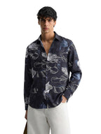 The Indian Garage Co Mens Slim Fit Cutaway Collar Long Sleeves Printed Party Shirt