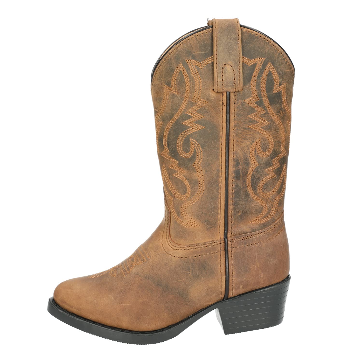 Smoky Mountain Boots Kids' Roper Western Boot, Big Kid, Brown Oil Distress, Medium, Size 7 US