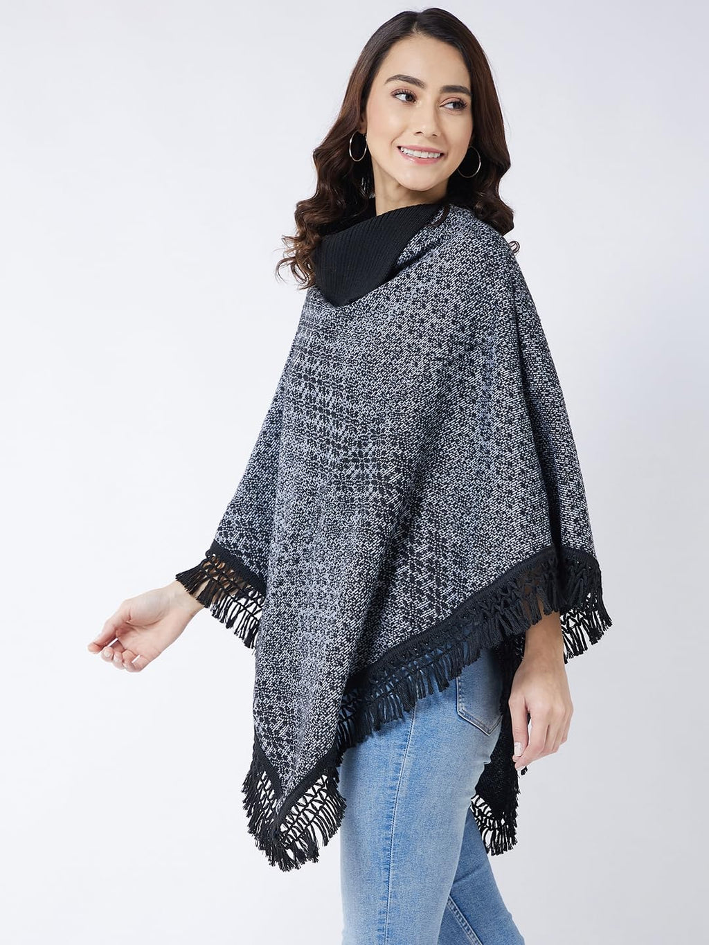 Pivl Wool Blend Striped Poncho for Women
