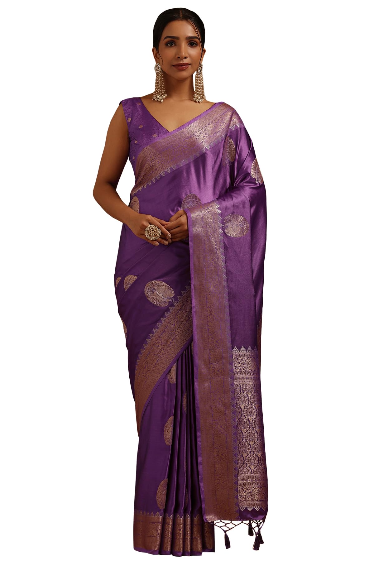 Soch Women Satin Zari Woven Saree