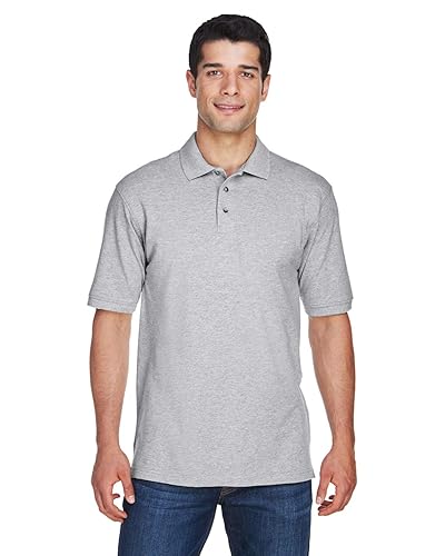 Mens 6 oz Ringspun cotton Piqu Short-Sleeve Polo - WHITE - 5XL(D0102H7NJV6)
