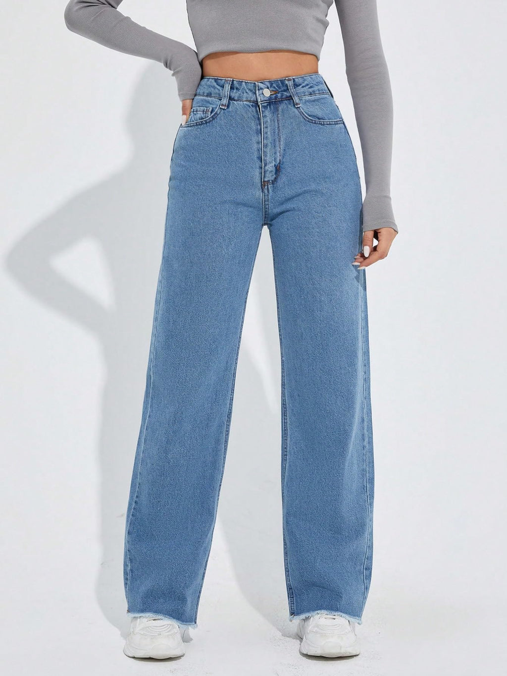 KOTTY Women s Button Straight Baggy Jeans