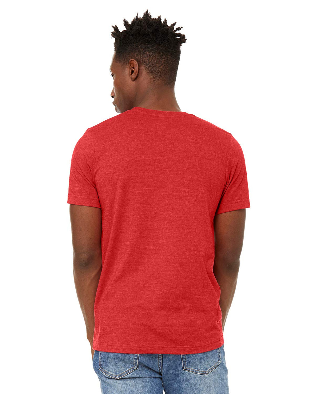 Unisex Sueded T-Shirt - HEATHER RED - XS(D0102H7KPgX)