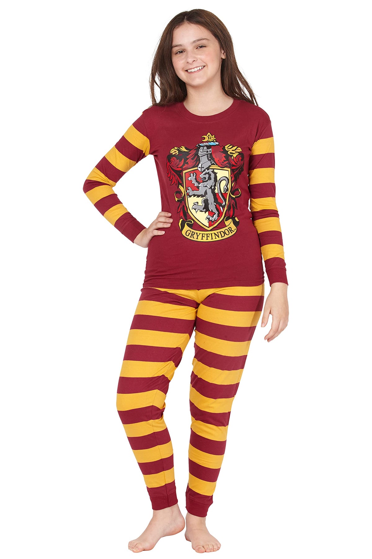 INTIMO Harry Potter Kids All Houses Crest Pajamas (Gryffindor, 10) 10