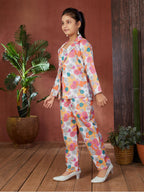 Aarika Girls Multi Colour Floral Print Cotton Co-ord Set- (5-15 Years)