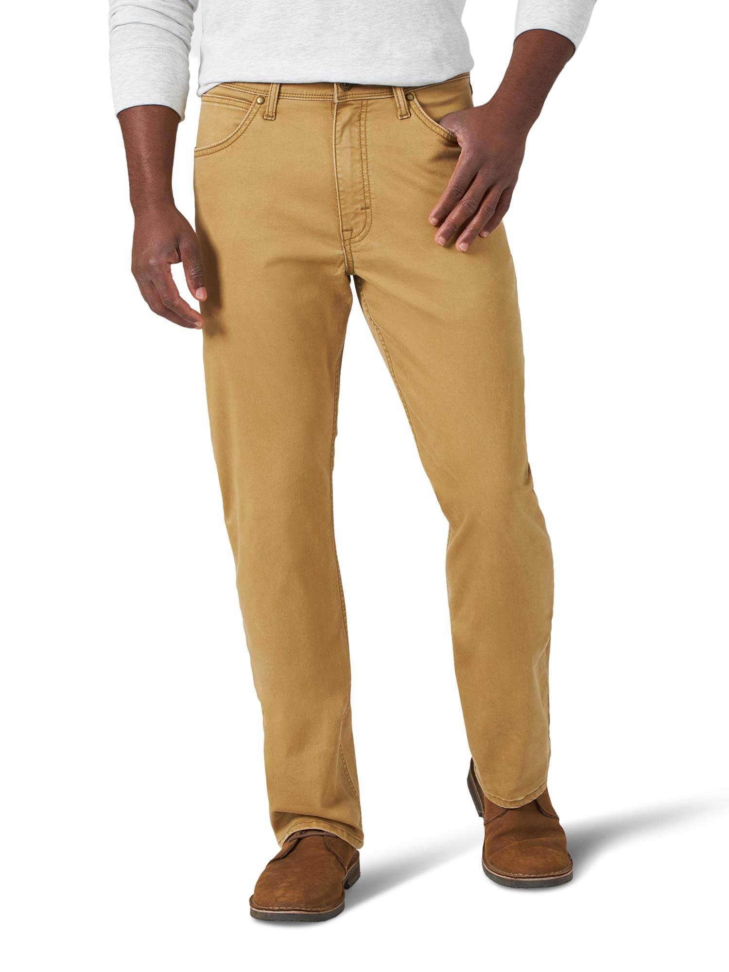 Wrangler Authentics mens Straight Fit Twill Pant , Brushed Almond ,30W x 32L