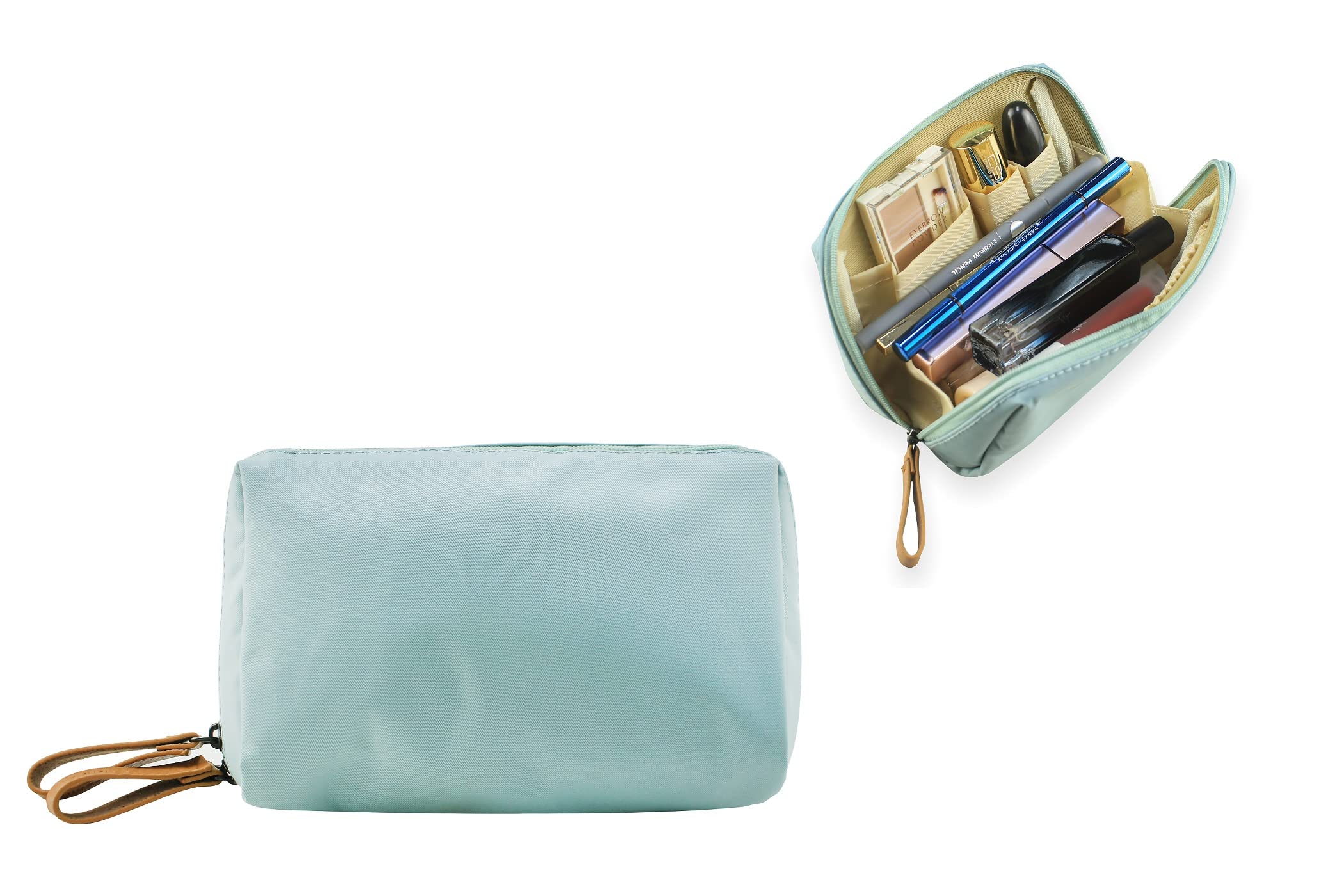 Kososuru Small Makeup Bag for Purse Portable Waterproof Cosmetic Bag Travel Makeup Pouch for Women (Sky blue, Square)