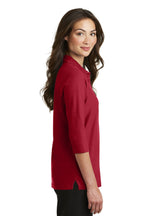 Port Authority Ladies Silk Touch 3/4-Sleeve Polo XL Red