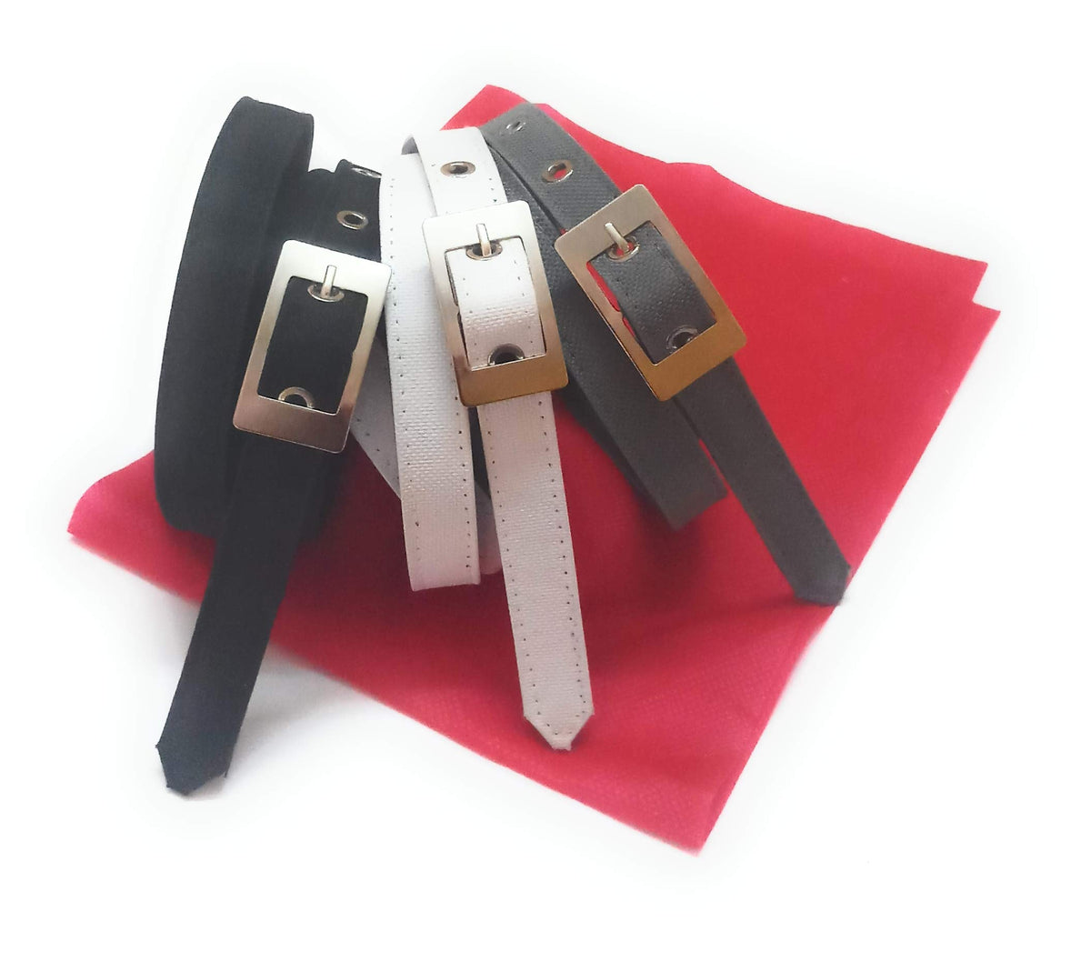 Generic Xxxl Oversize Plus Size Ladies Formal Casual Denim Material Jeans Belt 3Pcs Black White Grey 3