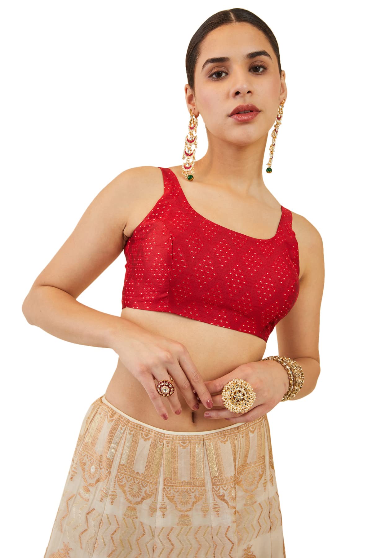Soch Women Art Silk Sleeveless Regular Fit Blouse