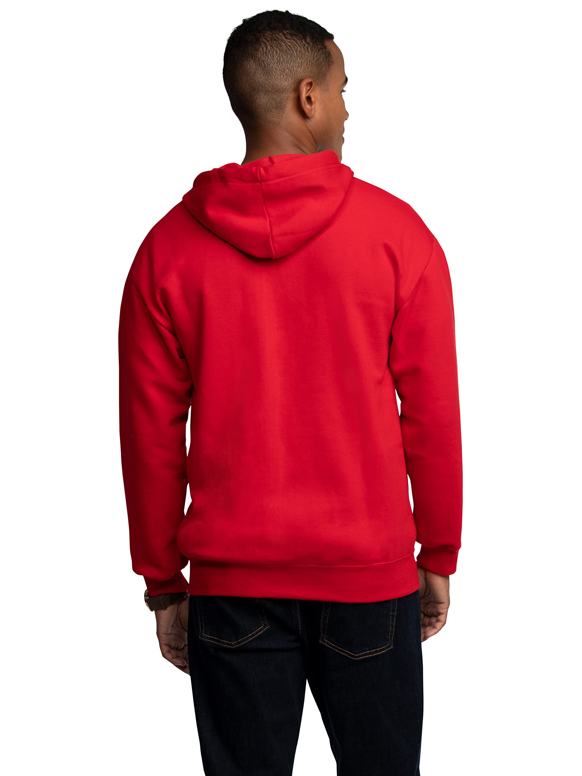 Fruit of the Loom Eversoft Fleece Hoodies, Pullover, Moisture Wicking & Breathable, Sizes S-4x, Red Full Zip, Large
