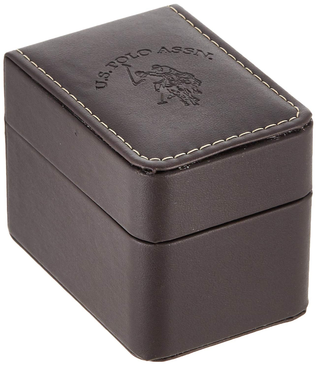 U.S. Polo Assn. Men's Analog Stainless Steel Watch with Black Dial and Rotating Bezel - Sleek Design, Adjustable Band, and Water