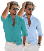 Zartha MenS Regular Fit Solid Pattern Cotton Blend Kurta With Spread Collar Long Sleeve And Standard Length | Shirt For Man